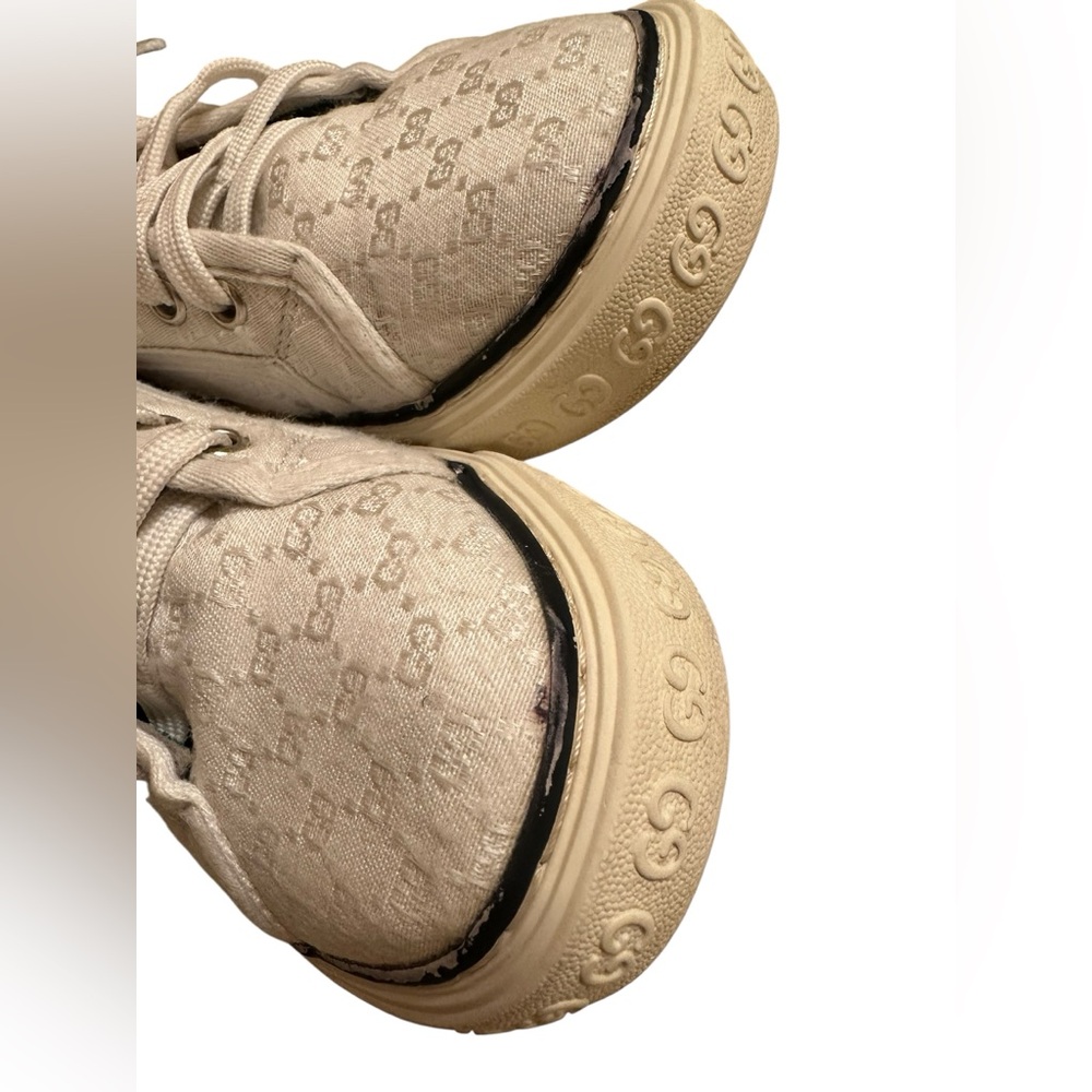 Vintage Gucci Beige tennis 1977 classic monogram Sneakers size 38/39 - Picture 7 of 11